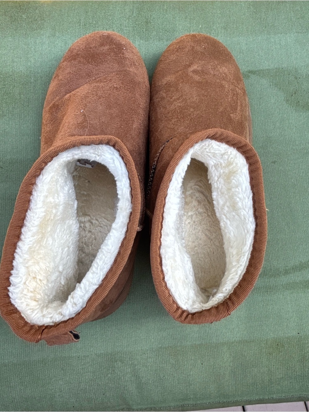 Cozy Brown Faux-Suede Lined Slippers